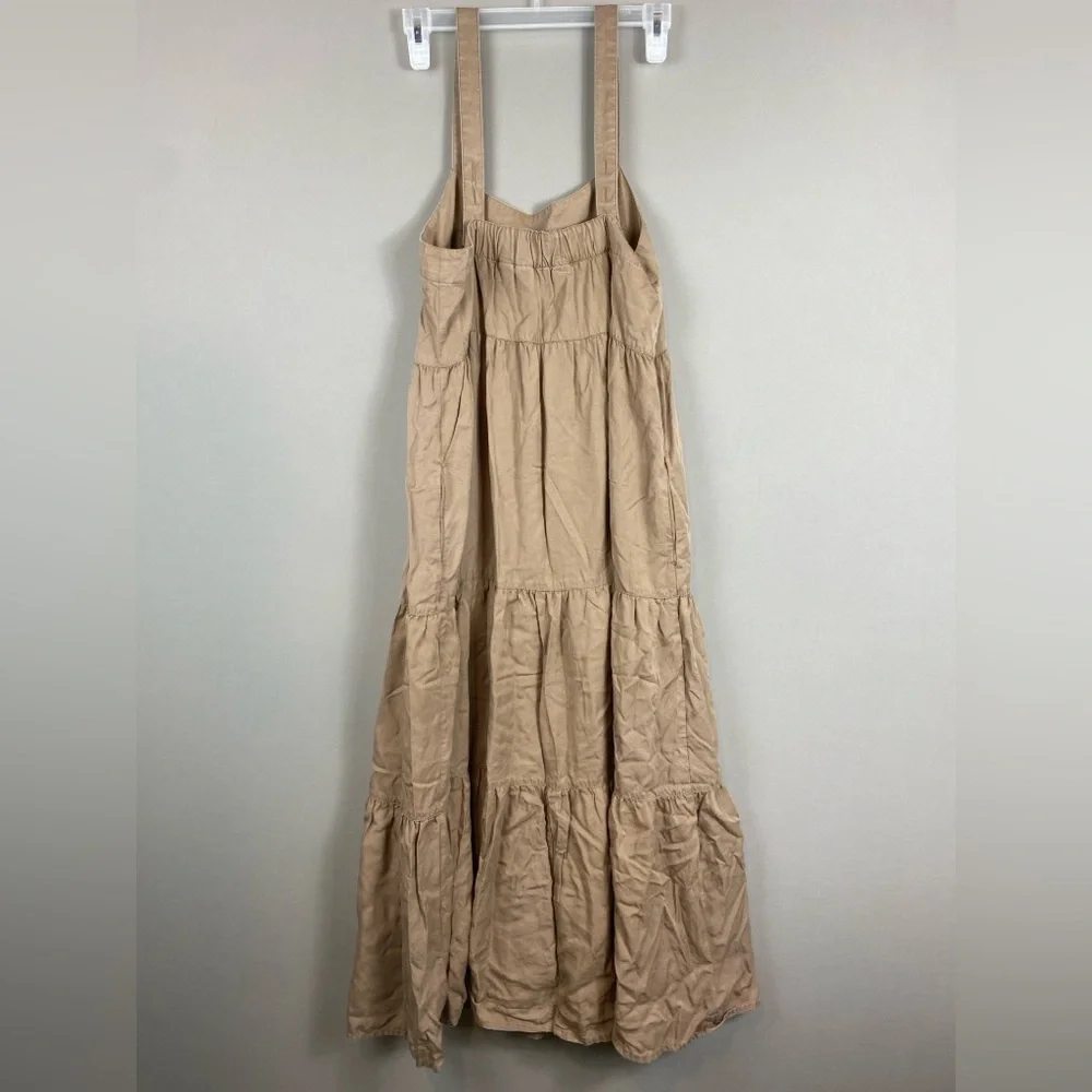 The Drop Britt Tiered Maxi Boho Flowy Dress Tan Small - Picture 2 of 6